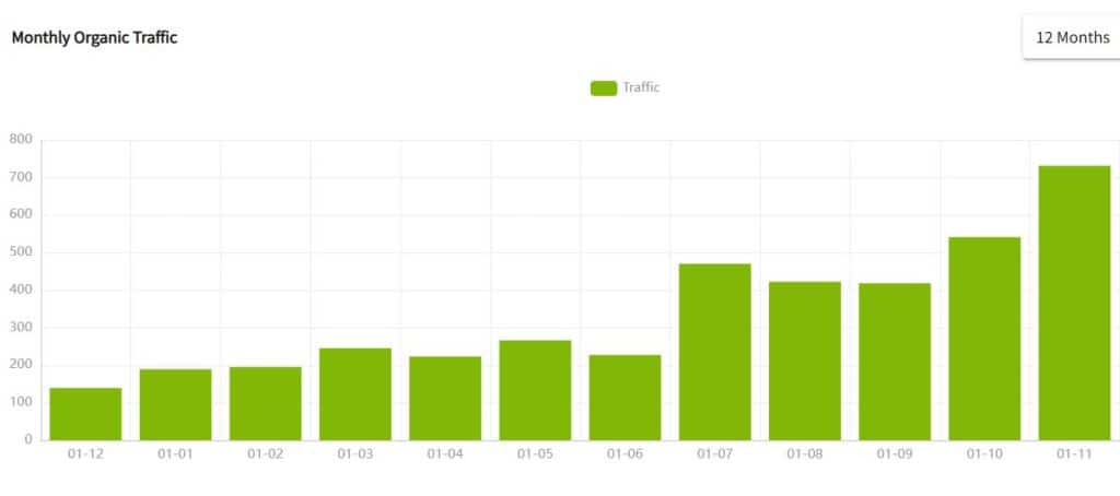 עלייה מתמשכת ומשמעותית בטראפיק האורגני לאתר all in מתחילת הקידום