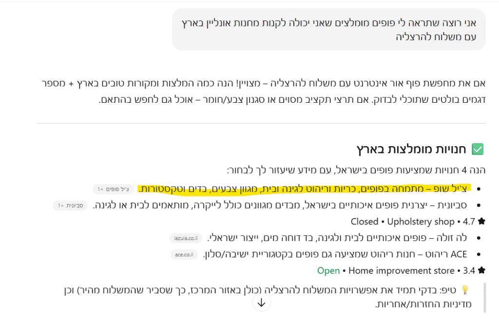 הפניה מ- CHATGPT ללקוח שלי (צ'יל פופים)